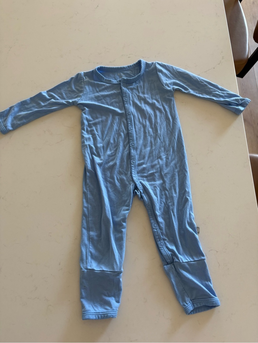 KYTE BABY Blue One-Piece button Footless Onesie